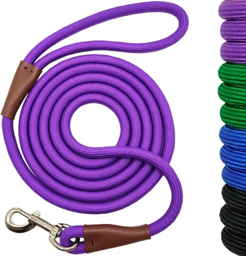 Miniatura 11 de Correa de cuerda para perro de 6/8/10 pies, correa clásica de 1/2 pulgada, cuerda de nailon fuerte para perros medianos y grandes, entrenamiento al