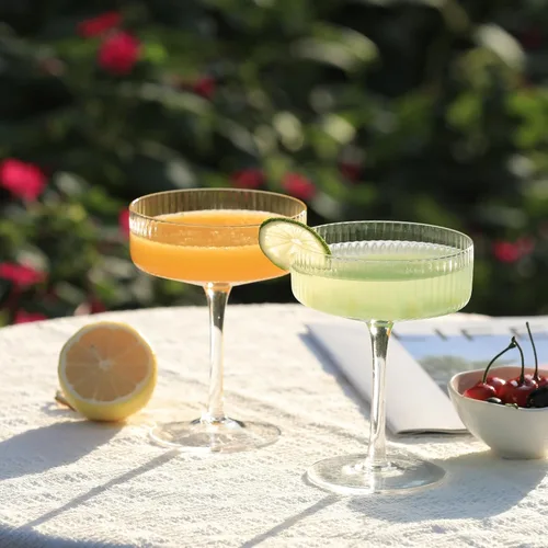 Miniatura 4 de Juego de 4 vasos de cristal soplado a mano, juego de vasos de Martini de 9 onzas con tallo, elegantes vasos de cóctel para bar, Margarita