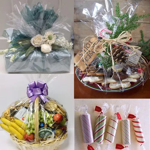 Miniatura 8 de Rollo de papel de celofán transparente de plástico para envolver regalos, 148 x 34 pulgadas, rollo de papel transparente de 3 mil de grosor