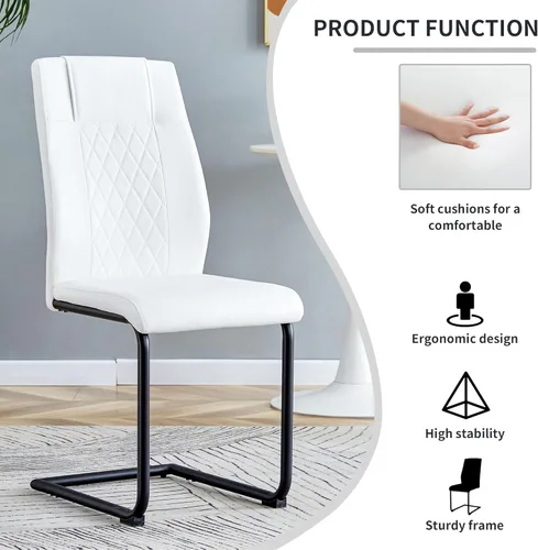 Miniatura 7 de Dining Chairs Set of 6,Kitchen Chairs with Leather Cushions,Modern Dining Chairs with Gold Metal Frame,Dinner Chairs for Kitchen & Dining Room and