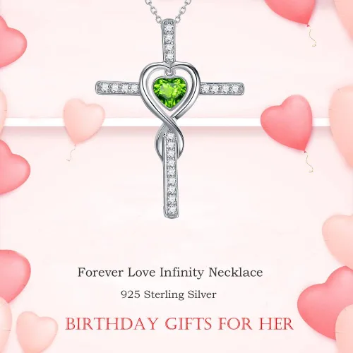 Miniatura 2 de Dorella Collar de infinito de amor para ella, regalos de cumpleaños, esposa, mamá, plata de ley 925, piedra natal de junio, joyería de perlas