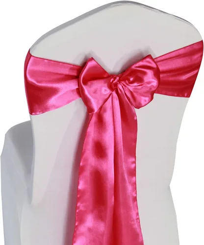 Miniatura 13 de WELMATCH Lazos de satén rosa rubor para silla, 50 unidades, lazos para sillas de decoración de banquetes de boda, fiesta, evento (rosa rubor, 50)