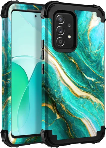 Miniatura 70 de Hocase Funda para Galaxy A37 5G, protección resistente a prueba de golpes, parachoques de goma de silicona suave+funda protectora híbrida