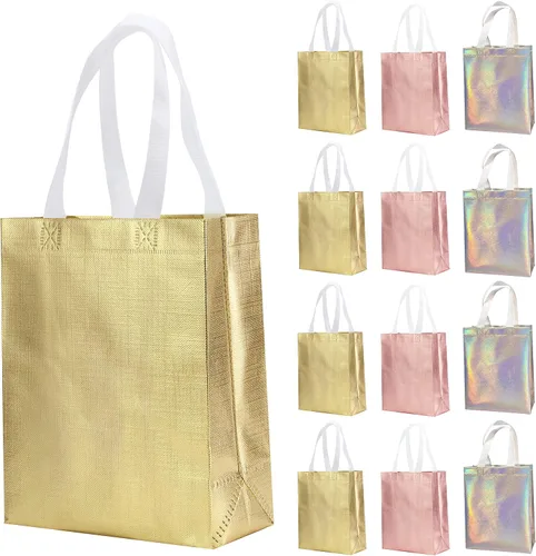 Miniatura 3 de 12 bolsas de regalo reutilizables no tejidas con asas para recuerdo de fiesta 8 pulgadas de ancho x 4 pulgadas de largo x 10 pulgadas de alto