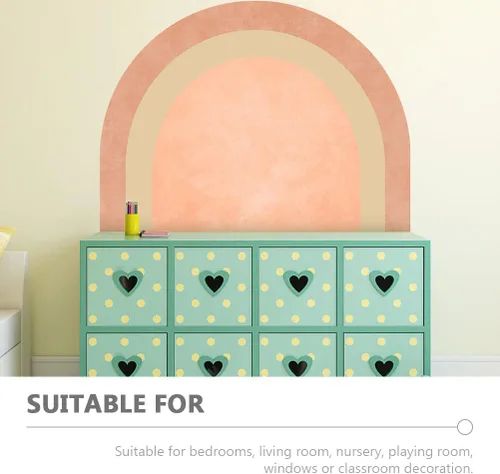 Miniatura 8 de Uonlytech Adhesivo de pared de arco extraíble para decoración elegante del hogar, fácil de aplicar, arte de pared semicírculo para dormitorios