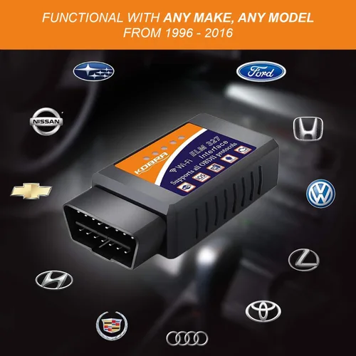 Miniatura 4 de Lector inalámbrico de códigos OBD2 para autos KOBRA. Herramienta lectora [versión mejorada] se conecta a través de Wifi con cualquier dispositivo