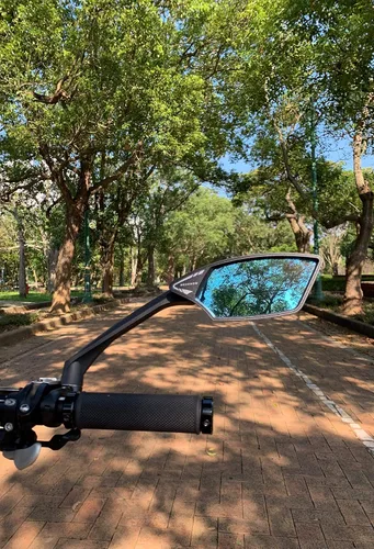 Miniatura 4 de Nueva lente de vidrio resistente a los arañazos, espejo de bicicleta para manillar, espejo retrovisor seguro giratorio, espejo de bicicleta