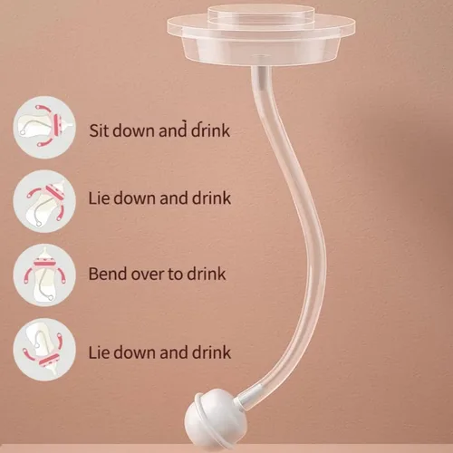 Miniatura 7 de Botellas para bebé Oberni, botellas de leche para niños con pajita con peso y asa antideslizante, tamaño + flujo rápido variable, 12+ meses, sin