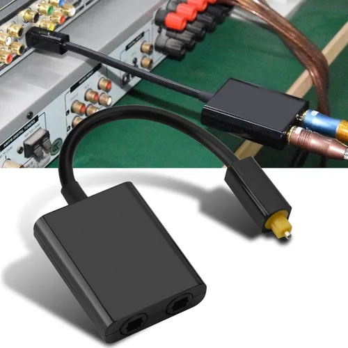 Miniatura 5 de Zerone Divisor de audio óptico Toslink digital, cable de fibra de 1x2, conectores de oro de 24 quilates, fibra sintética de baja fluctuación