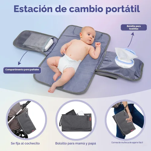 Miniatura 8 de RUVALINO - Mochila para pañales neutros todo en uno para niños y niñas, mochila de viaje grande multifunción con cambiador portátil, correas