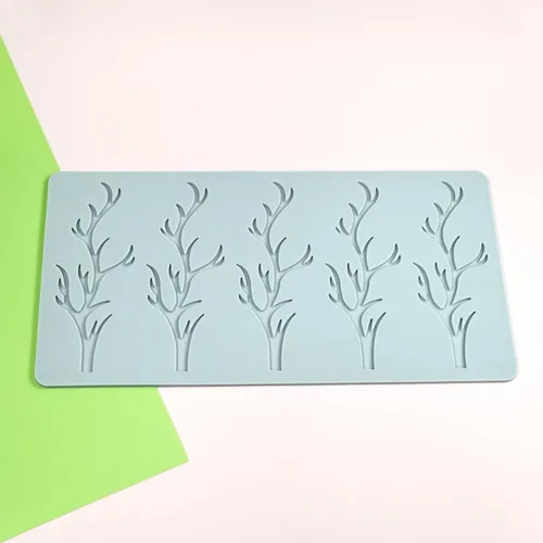 Miniatura 6 de TUKE Molde de silicona 3D para ramas de tuile de fondant para hornear, arcilla polimérica, manualidades de azúcar - Diseño de encaje de caramelo