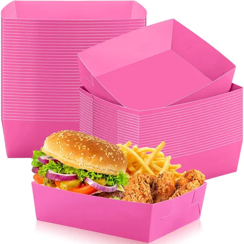 Miniatura 22 de Uiifan 50 bandejas de papel extra grandes de 5 libras desechables para alimentos, barco, nachos, bandejas para servir aperitivos, resistentes a