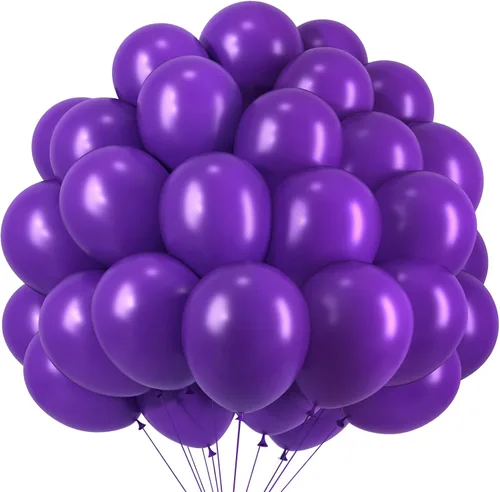 Miniatura 11 de RUBFAC 120 globos de color azul rey de 12 pulgadas, globos de látex mate azul real para cumpleaños, baby shower, graduación, béisbol, náutico