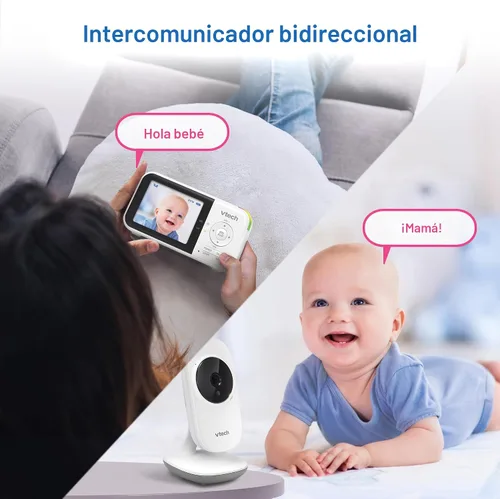 Miniatura 11 de VTech VM819-2 Monitor de bebé, pantalla de 2.8 pulgadas, 2 cámaras, rango de 1000 pies, visión nocturna, audio de 2 vías, sensor de temperatura