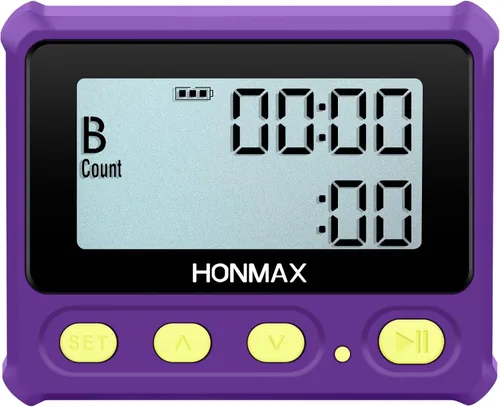 Miniatura 5 de Temporizador de intervalo 8200, cronómetro con luz de fondo, reloj recargable USB-C (morado)