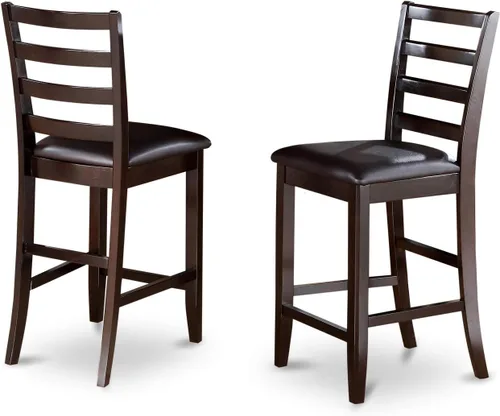 Miniatura 5 de East West Furniture FAIR9-CAP-LC - Juego de comedor de 9 piezas de altura de mostrador, incluye una mesa de cocina cuadrada con pedestal y 8 sillas