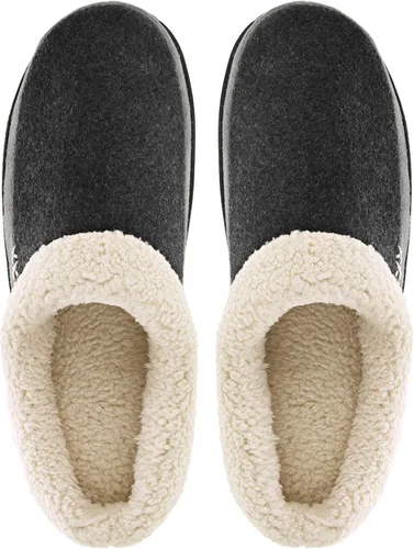 Miniatura 7 de Vonmay - Pantuflas de lana suave con plantilla de memory foam acolchada para usar dentro o fuera de casa