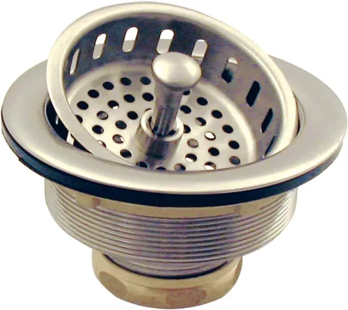Miniatura 12 de Westbrass D214-05 - Colador grande para fregadero de cocina estilo poste de 3-1/2 pulgadas, níquel pulido