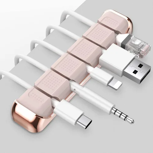 Miniatura 9 de AhaStyle Clips para cables, paquete de 3 soportes para cables, organizador de cables, autoadhesivo, para organizar el escritorio, cable USB, mesita
