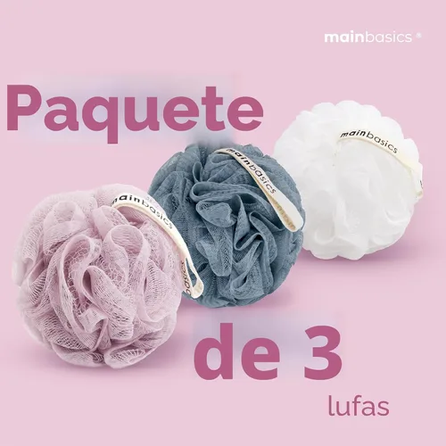 Miniatura 6 de MainBasics Esponja de esponja para baño y ducha, esponja para el cuerpo, exfoliante corporal (juego de 3, flor aireada)