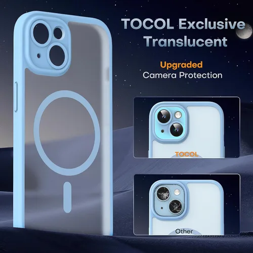 Miniatura 353 de TOCOL Funda para iPhone 11, compatible con Magsafe, protección completa de cámara, imanes integrados, protección contra caídas, funda translúcida