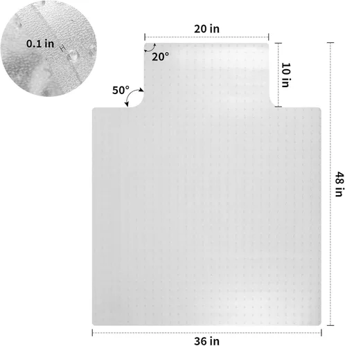 Miniatura 2 de Oroonoko Tapete para silla de alta resistencia para alfombras, extra grueso, para silla de oficina, para escritorio y sillas rodantes, 48 x 36