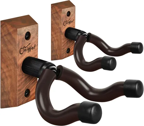Miniatura 15 de SNIGJAT Percha para guitarra, paquete de 2 soportes de pared para guitarra acústica, bajo, banjo, mandolina, accesorios para instrumentos musicales