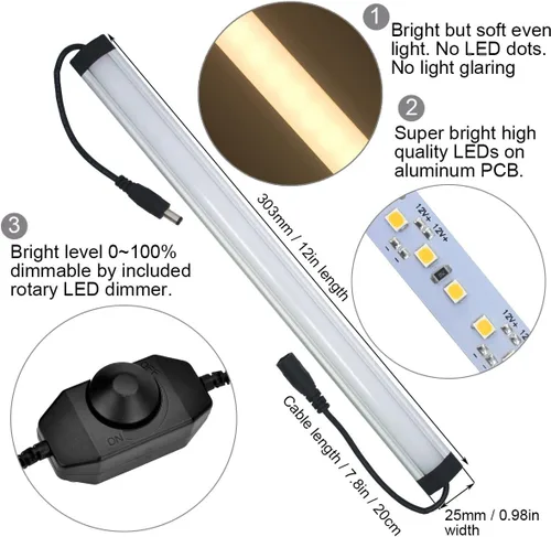 Miniatura 3 de Luces LED Litever bajo clóset, Plateado, LL-008-3W, 20.00watts, 120.00 volts Blanco cálido 3000K