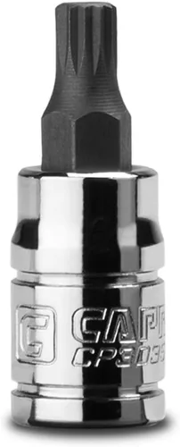 Miniatura 8 de Capri Tools Zócalo de punta cuadrada triple M10 Stubby XZN de 0.394 in, unidad de 3/8 pulgadas, 0.394 in (M10) rechoncho (CP30356)