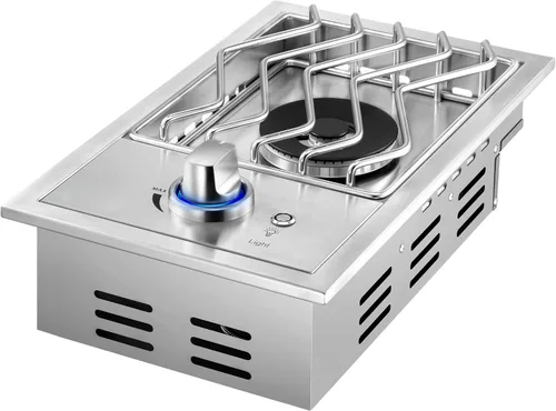 Miniatura 8 de Livory Quemadores Laterales Dobles de Parrilla para Cocina al Aire Libre, 2 Quemadores de Propano Líquido de 15,000 BTU, Acero Inoxidable 304