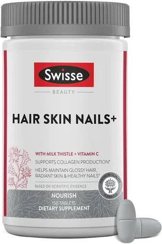 Swisse Vitaminas para la piel y las uñas de biotina para mujeres y hombres | Suministro de 5 meses | Cardo mariano, biotina, vitamina C, zinc y