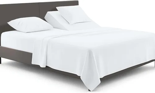 SGI bedding Juego de sábanas de microfibra ajustable de 28 pulgadas con parte superior flexible de cabeza dividida, ultra suave, refrescante y
