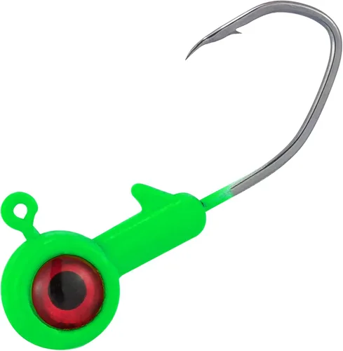Dr.Fish Crappie Jig 3D Ojos Pesca Jig Cabeza de Agua Dulce Crappie Trucha Panfish Gancho Bass Pesca Señuelo 1/32oz 1/16oz 1/8oz Verde