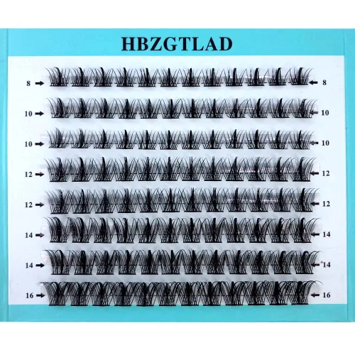 Miniatura 7 de Mezcla de pestañas postizas 3D esponjosas de un solo racimo, abanicos de volumen, pestañas individuales segmentadas naturales para extensión