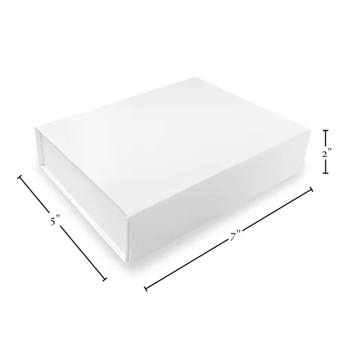 Miniatura 3 de Purple Q Crafts Caja de regalo dura blanca con tapa de cierre magnético de 7 x 5 x 1.6 pulgadas, cajas pequeñas rectangulares para regalos