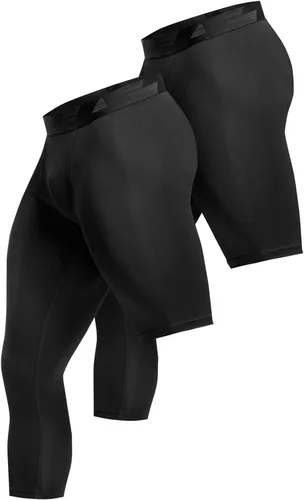 TSLA - Paquete de 1, 2 o 3 pantalones deportivos tipo leggings de compresión para hombre, ajustados para correr, entrenamiento, de secado rápido,
