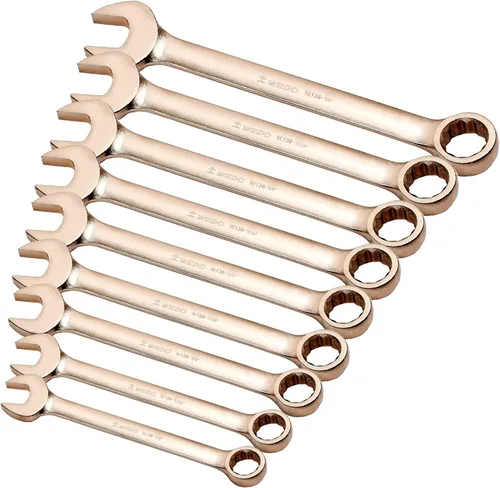 Miniatura 14 de WEDO Llave combinada sin chispas, llave combinada de seguridad sin chispas, bronce de aluminio, forja, DIN 3113, certificado BAM y FM, tamaño 1