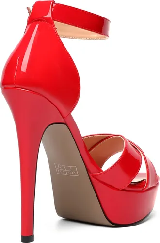 Miniatura 82 de MODENCOCO Sandalias de boda con correa de tobillo sexy para mujer, con plataforma y puntera abierta, tacón de aguja y tacón alto, zapatos de vestir