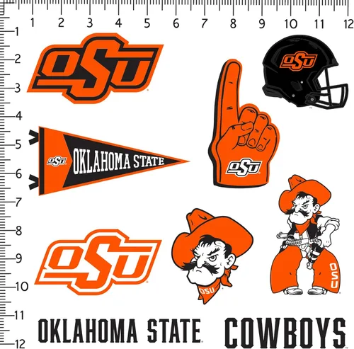 Miniatura 2 de Universidad Estatal de Oklahoma - Paquete variado de 9 calcomanías de vinilo grandes de lujo - Laptop, botella de agua, scrapbooking, tableta