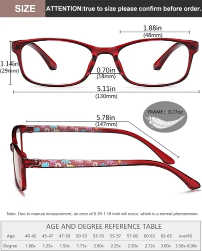 Miniatura 3 de EYEURL Lentes de lectura para mujer, bloqueo de luz azul, 1.50 lectores de computadora antifatiga, TR90 ultra ligeros con marco rectangular