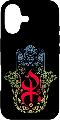 Miniatura 32 de Funda para iPhone 13 Pro Max Khamsa Amazigh Berber con símbolo de Yaz con colores vibrantes de la bandera