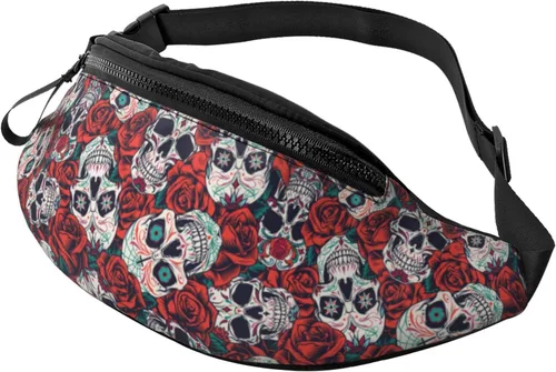 Miniatura 39 de Cangurera de camuflaje con diseño de bandera estadounidense de camuflaje para hombres y mujeres, correa ajustable para viajes, senderismo, ciclismo