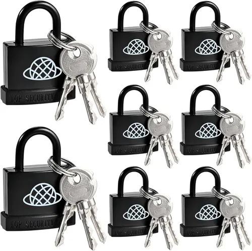 8 candados resistentes a la intemperie con llave para uso en exteriores, candado con llave para exteriores con carcasa de plástico, cerraduras con