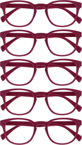 Miniatura 13 de OPULIZE Gafas de lectura POP y lentes de sol de lectura para mujeres y hombres, marco redondo mate resistente a los arañazos con bisagras de Paquete
