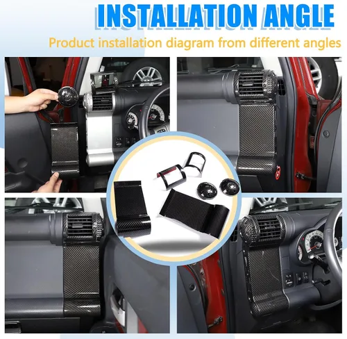 Miniatura 6 de Panel decorativo de marco de salida de aire lateral de tablero de automóvil ABS para Toyota FJ Cruiser (XJ10) 2007-2022, kit de ventilación de aire
