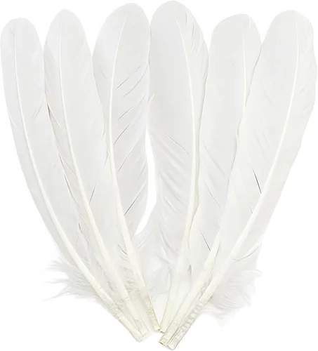 Miniatura 8 de Pluma natural real a granel, 30 unidades, 3 estilos de plumas surtidas, plumas de ganso blanco, plumas de gallo, plumas de pavo real para decoración