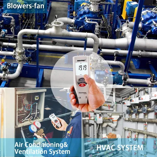 Miniatura 7 de medidor digital de presión del aire y medidor de presión diferencial. manómetro hvac de presión de gas