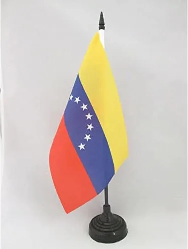 Miniatura 57 de Bandera de mesa de Anguila de 4 x 6 pulgadas, bandera de escritorio británica de Anguila, 5.9 x 3.9 in, palo y base de plástico negro AZ FLAG