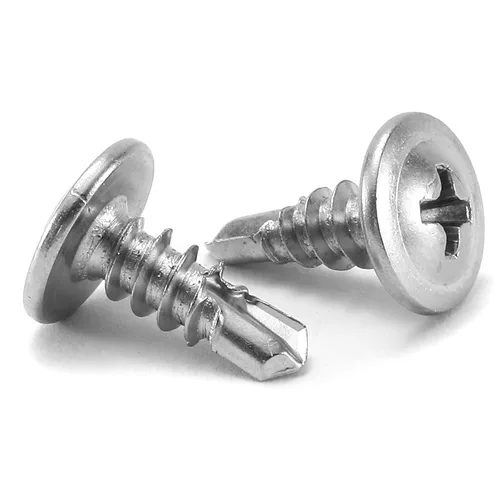 Miniatura 12 de Tornillos de chapa metálica #8 de 1-1/2 pulgadas, 100 tornillos de acero inoxidable 410 tornillos autorroscantes rápidos de cabeza de armadura