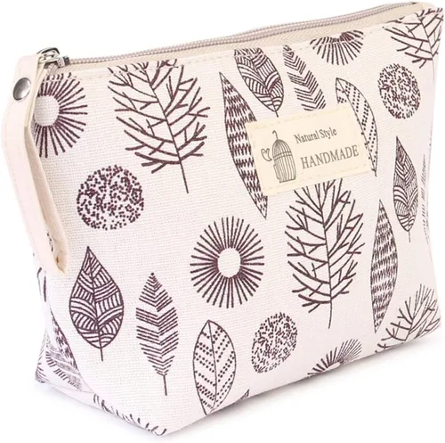 Miniatura 3 de RIAH FASHION Bolsa portátil de viaje para maquillaje cosmético, organizador de artículos de tocador, bolso de pulsera, floral, a cuadros, corcho